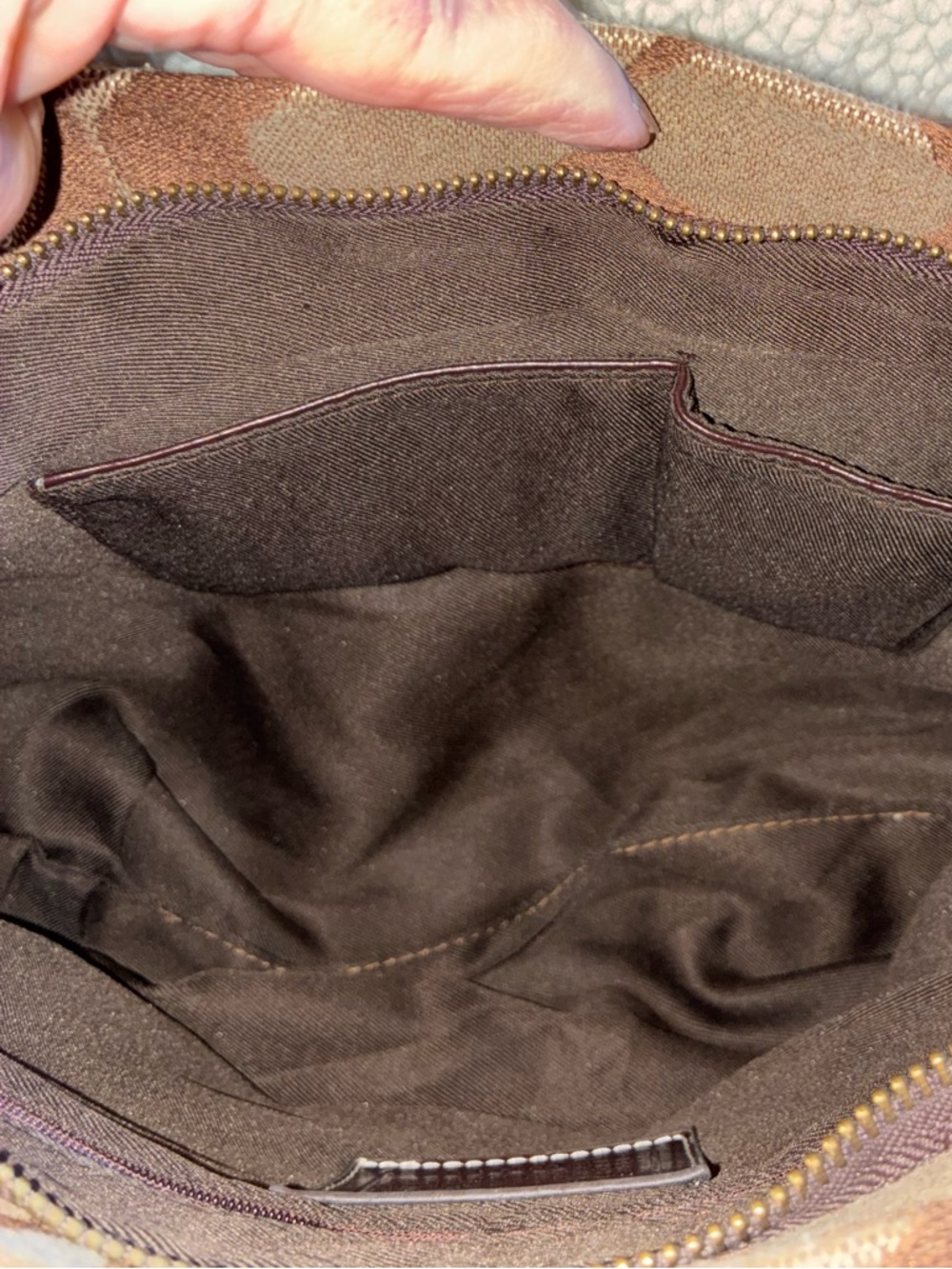 Vintage Coach Y2K Jacquard Signature Monogram Canvas & Leather Hobo Bag #1202 - Picture 16 of 16